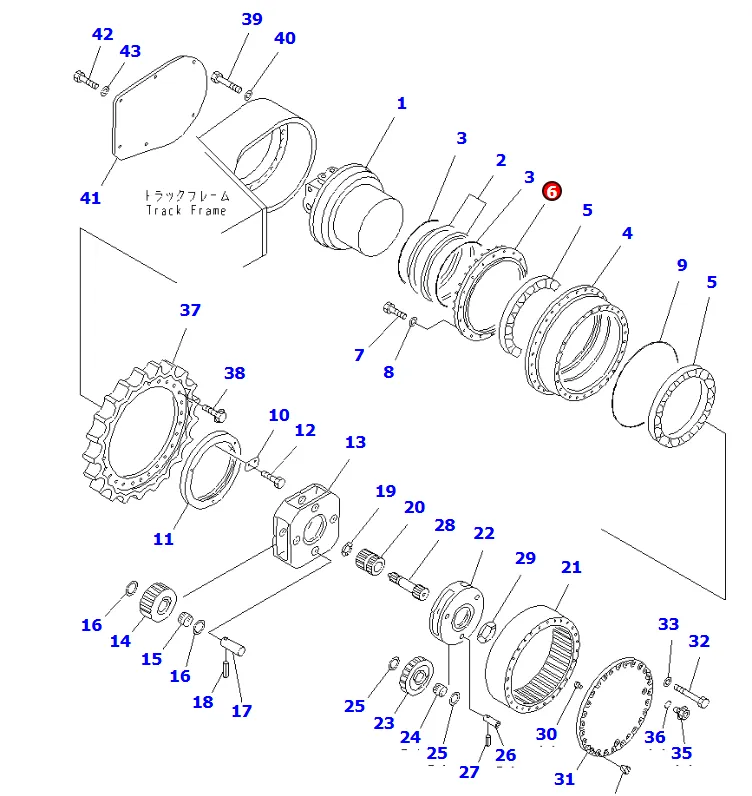 komatsu-parts-208-27-51212 COVER BR200S-1 PC400LC-6 PC400LC-6Z PC400-7 PC450LC-6  PC450-6Z  PC600LC-6A  PC600LC-7-M1   PC600-8  FINAL DRIVE (FOR CRUSHER)  FINAL DRIVE