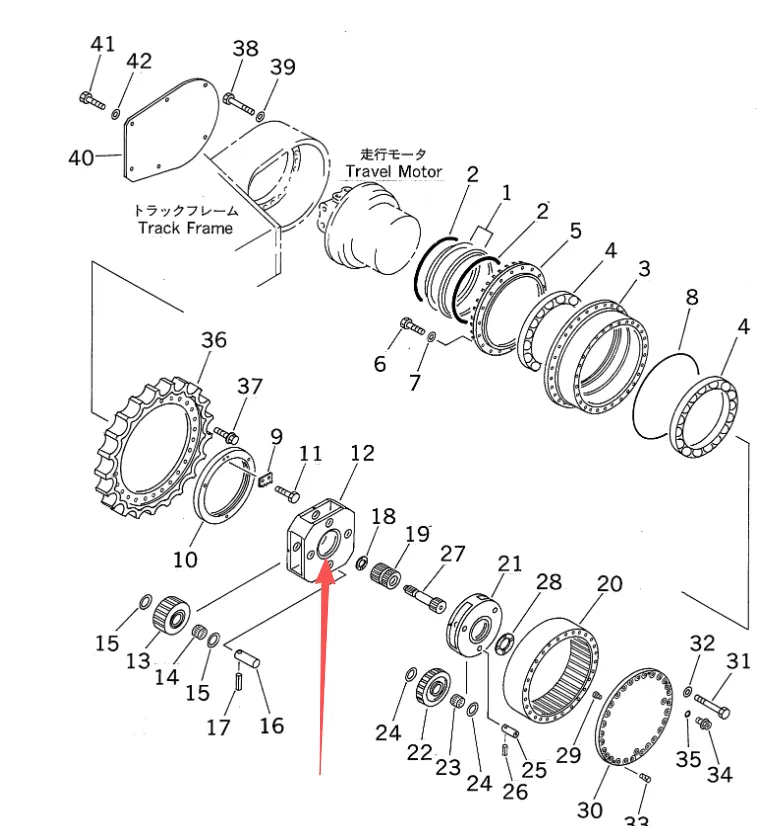 komatsu-parts-208-27-61170 CARRIER BR200S-1 BR500JG-1 PC400LC-6Z PC400LC-6   PC400-7   PC450-6  PC450LC-6   PC450-6Z   PC750SE-6  PC800-6  PC1800-6  PC2000-8  FINAL DRIVE (FOR CRUSHER)  FINAL DRIVE ASS’Y (FOR SERVICE PARTS)  SWING MACHINERY (2ND CARRIER AND PINION)