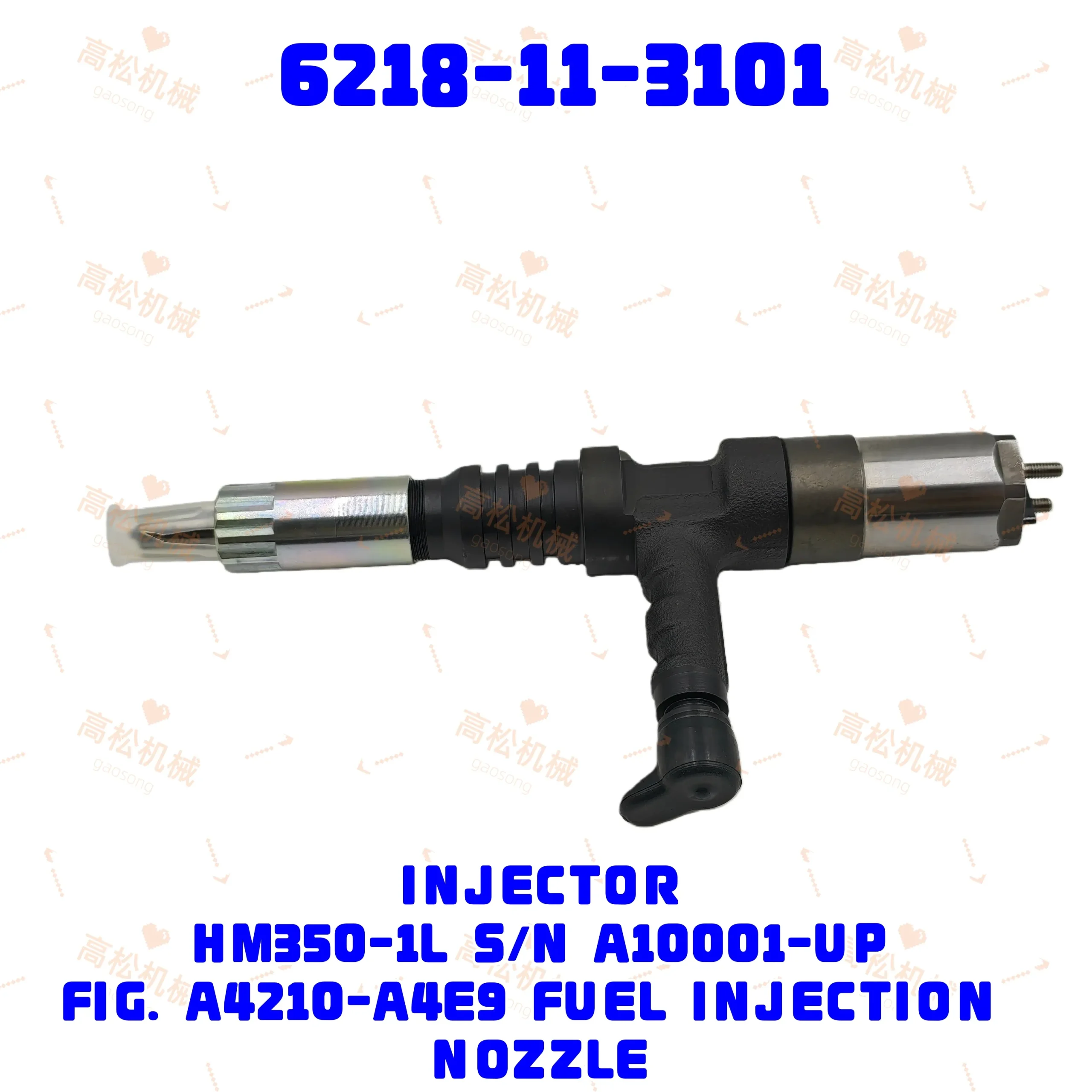 komatsu-part-6218-11-3101 6127-11-3104 6734-11-3110 6732-11-3300 6738-11-3090 6209-11-3100 6743-11-3320 6215-11-3620 6211-12-3520 6211-12-3500 INJECTOR ASS’Y SA6D140E-3J-7 SA6D140E-3CM-7  SA6D140E-3H-7  SA6D140E-3G-7  HM350-1L 	 FUEL INJECTOR	 FUEL INJECTOR