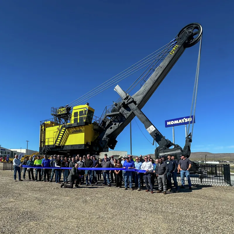 Komatsu unveils historic P&H 2100BL shovel monument at Elko, Nevada facility