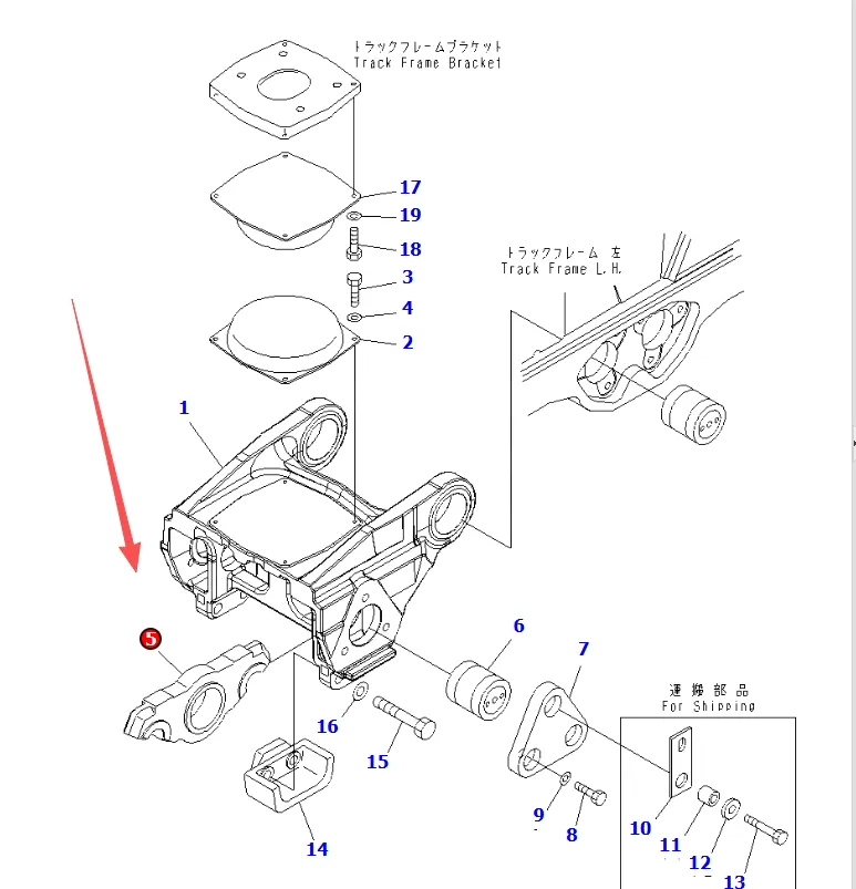 Komatsu Bogie Assembly, 195-30-66520 D375A-5 and D375A-5D TRACK FRAME, BOGIE