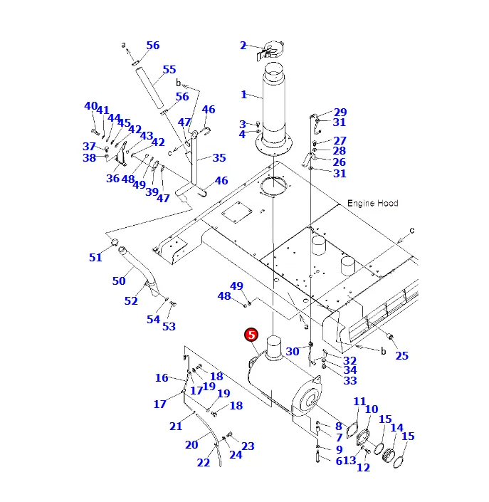 komatsu parts 6245-11-5500 MUFFLER PC1250SP-8R  EXHAUST MUFFLER SAA6D170E-5CR-W  MUFFLER MOUNTING