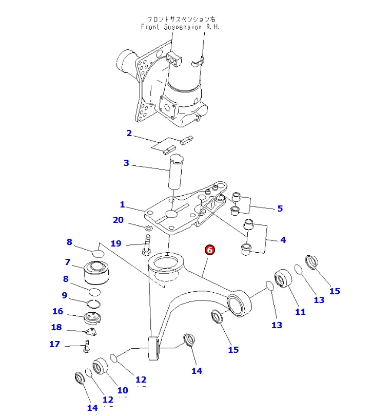 HD465-7 komatsu-part-569-40-81120 ARM,R.H. HD605-7 HD465-7  HD605-7E  HD605-7E1  HD465-8 HD465-7R FRONT AXLE (R.H.) (KNUCKLE AND ARM LEVER)